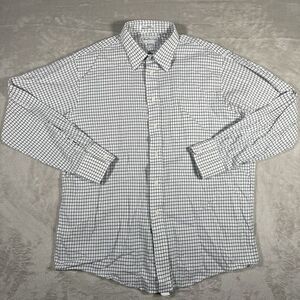 Burberrys Of London Long Sleeve Button Down Mens 17/35 Windowpane Vintage USA‎